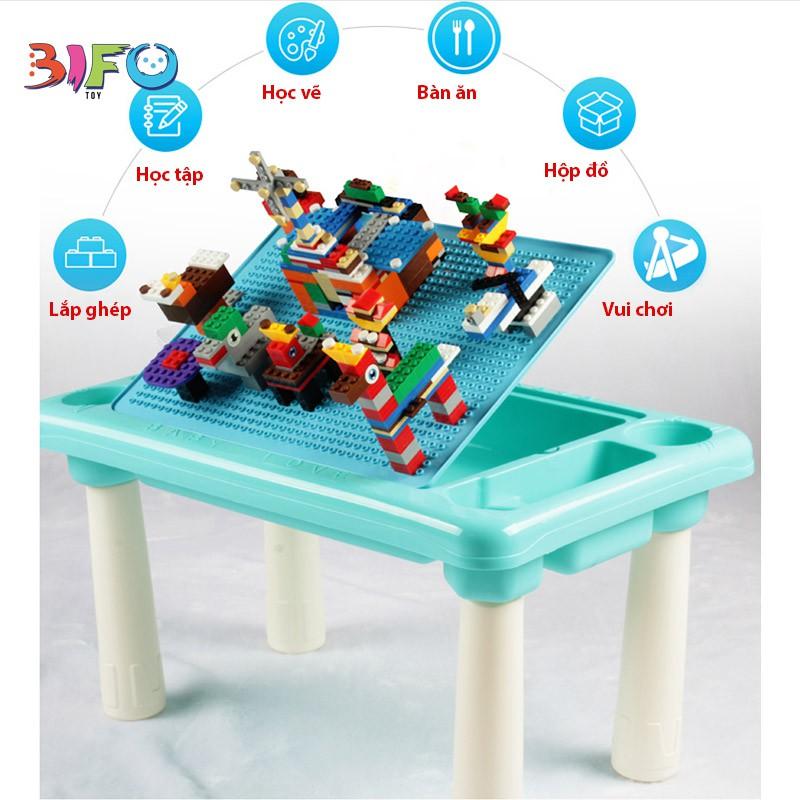 Bàn chơi xếp hình đa năng cao cấp, bộ đồ chơi 100 - 300 chi tiết Learn Building Blocks