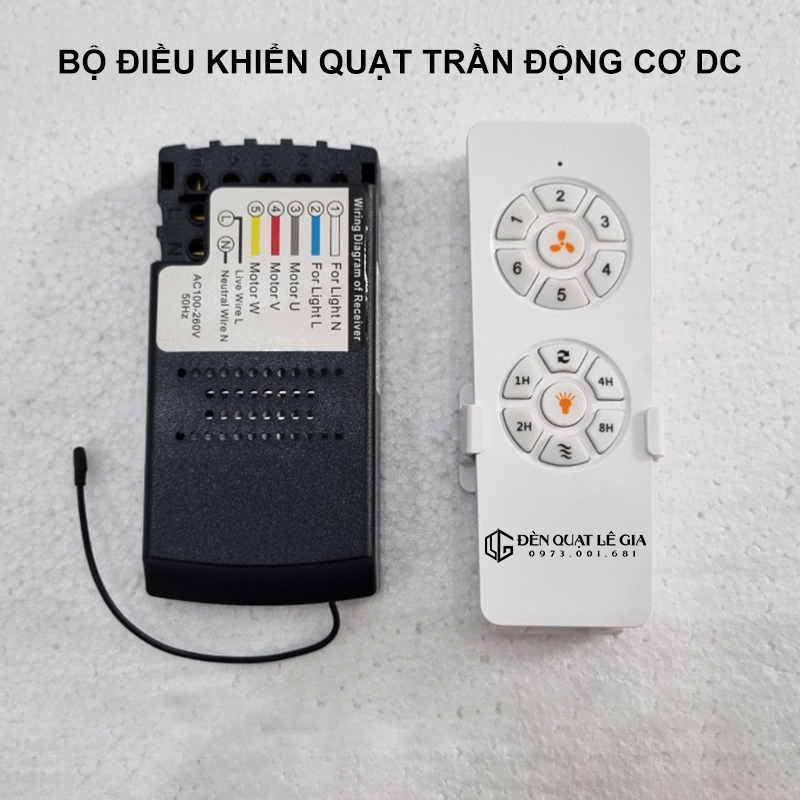 Bộ Nguồn Và Điều Khiển Từ Xa Quạt Trần DC Lê Gia 6 Số - Trắng