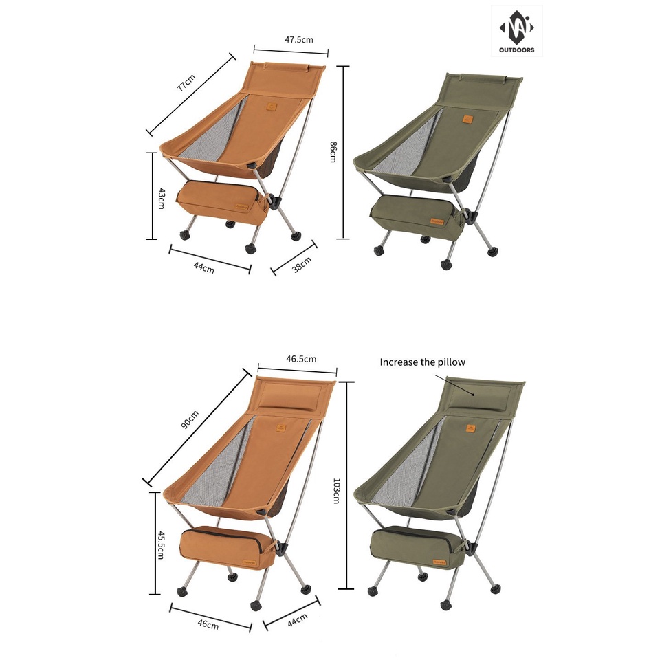 Ghế xếp có tựa lưng Naturehike Ultralight Aluminium Chair NH20JJ035