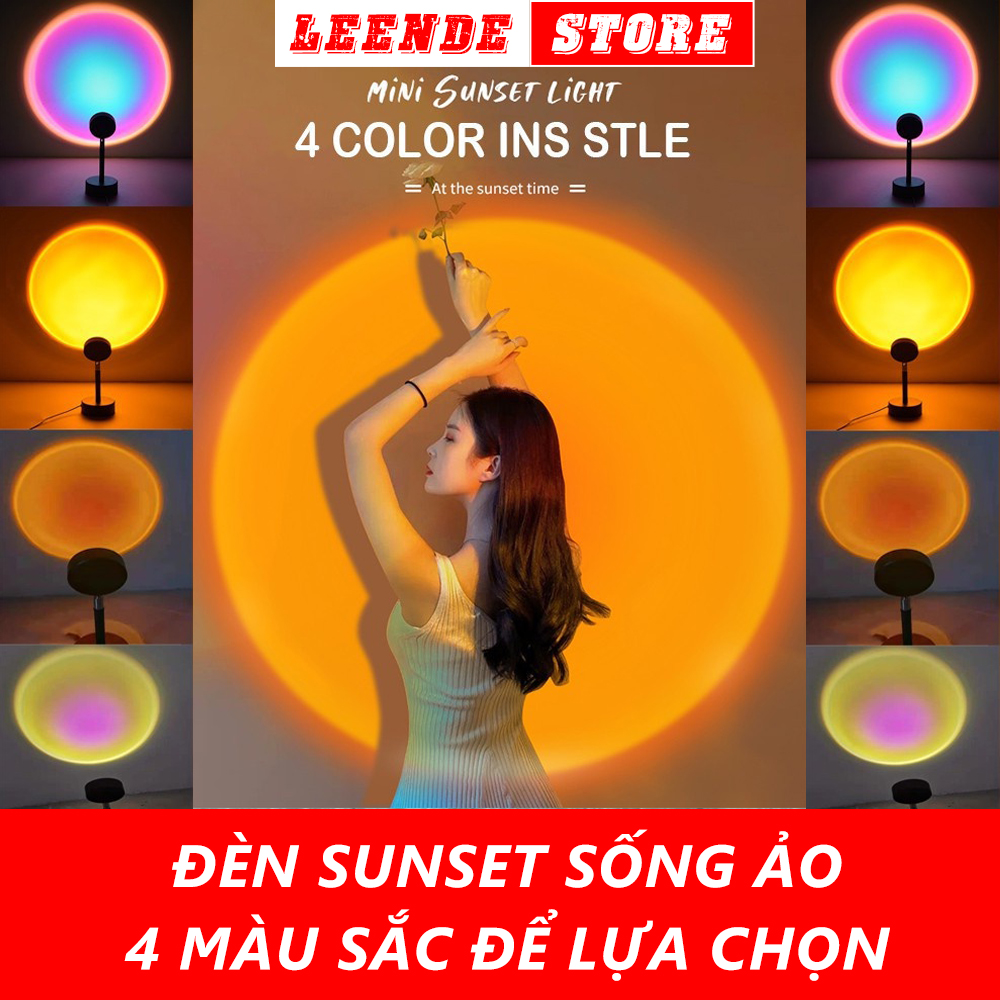 Đèn hoàng hôn ̂ ́ có mika chuyển đổi 4 màu,đèn led trang trí chụp ảnh quay video livestream rất đẹp