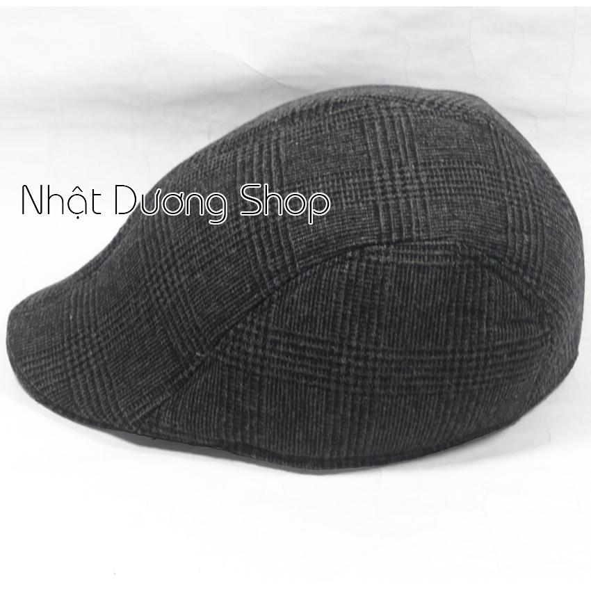 Mũ Beret Nam Trung Niên, nón mỏ vịt người lớn bít đuôi chất vải Nỉ mang phong cách chửng chạc và sành điệu