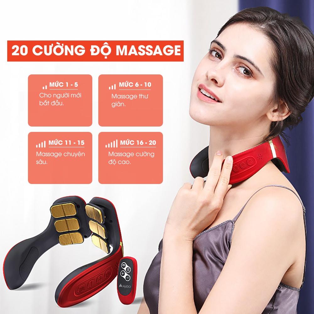 Máy Massage Cổ Vai Gáy AJIDO AJ-N68 12 Đầu Mát Xa, 20 Mức Cường Độ Chuyên Sâu