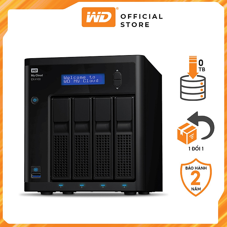 Bộ lưu trữ mạng WD My Cloud EX4100 0TB Hàng Chính Hãng