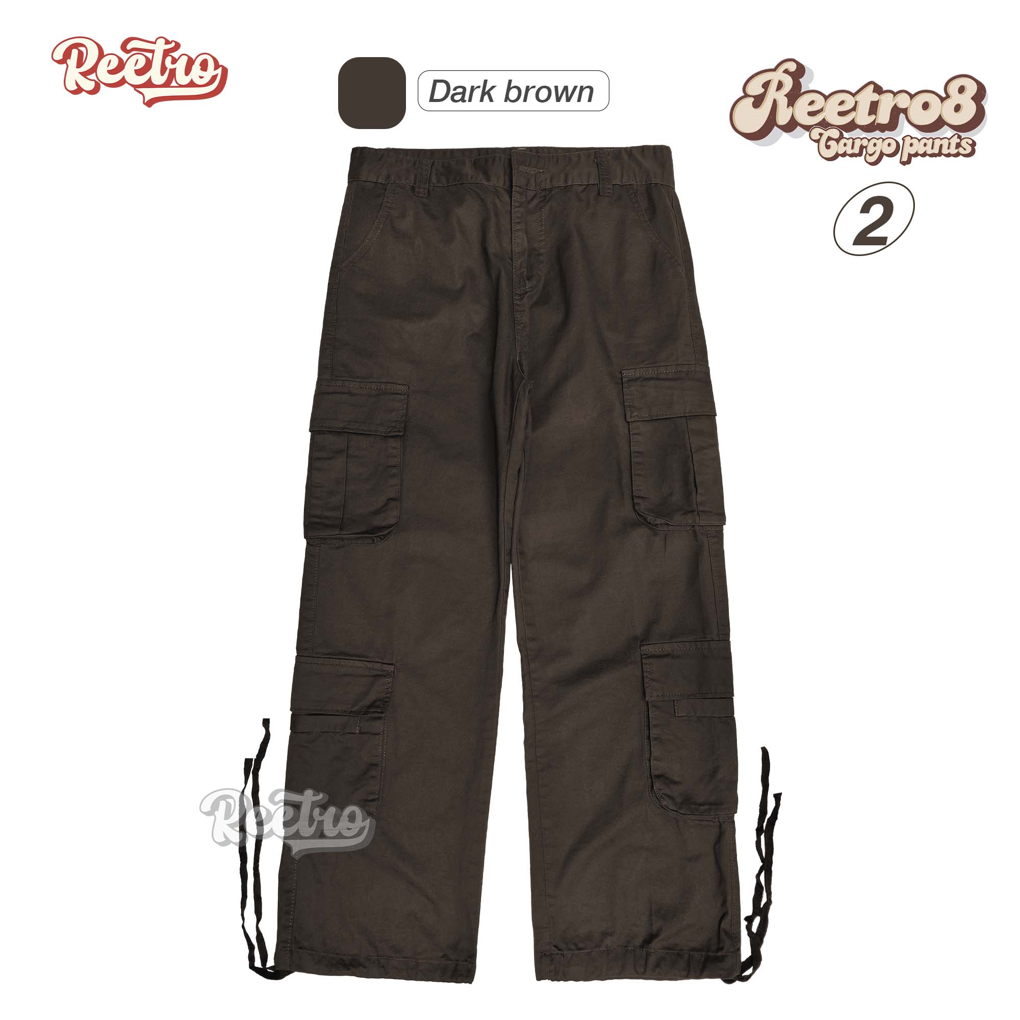 Quần Kaki Túi Hộp Nam Nữ Reetro 8 - Đặc Biệt Nhiều Túi - Quần Cargo Pants Ống Rộng