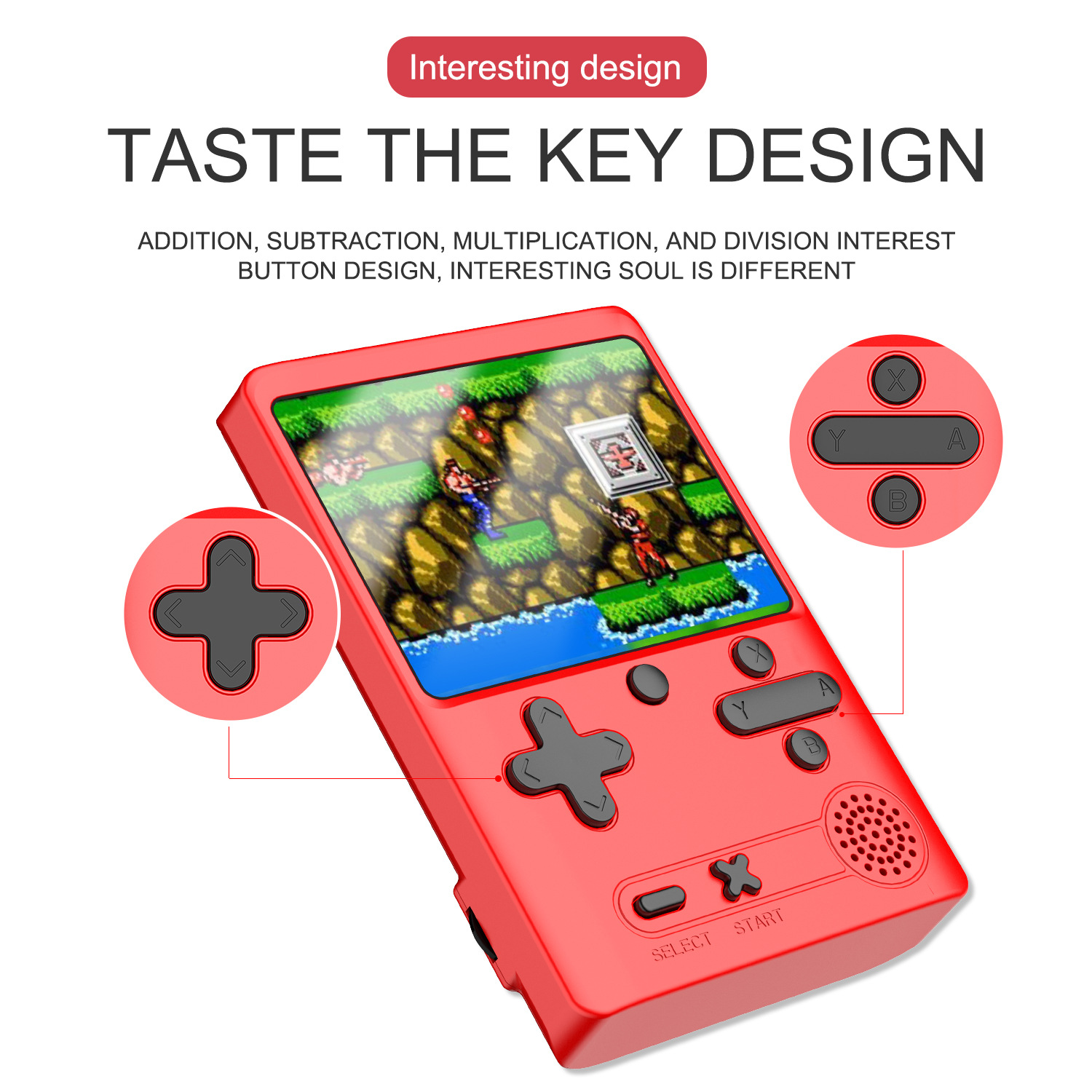 Máy chơi game cầm tay mini M6 với 500 game cononsole kết nối TV, game điện tử 4 nút mini sup500