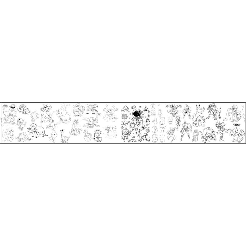 Cuộn tranh tô màu decal 50 x 300 cm + tặng kèm hộp màu sáp