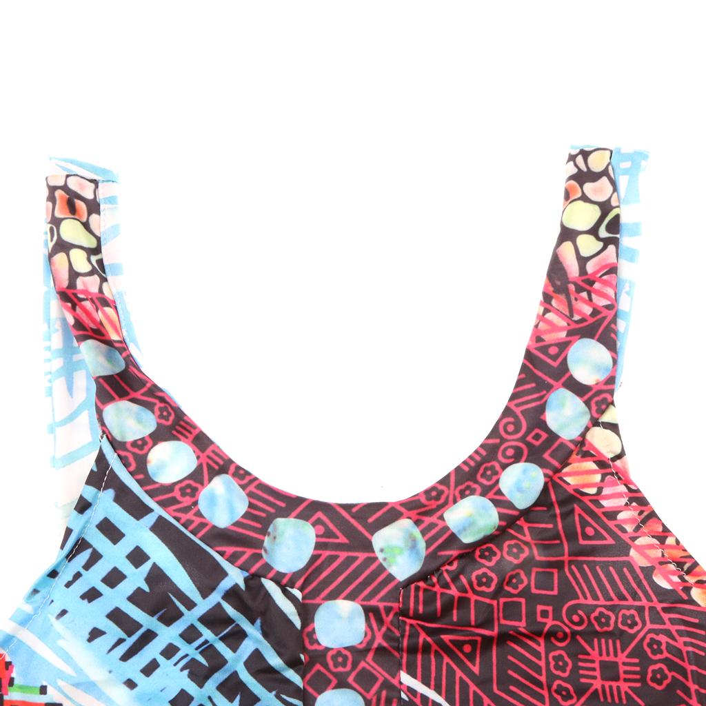 Summer Lady Women Fashion Floral Printing Sleeveless Gallus Skirt Dress