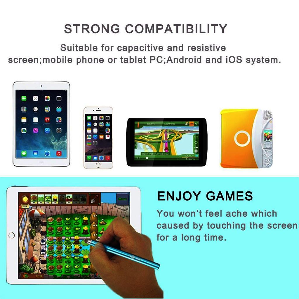 2Pcs 2 in 1 Universal Touch Screen Stylus Pen For iPhone iPad Tablet Phone