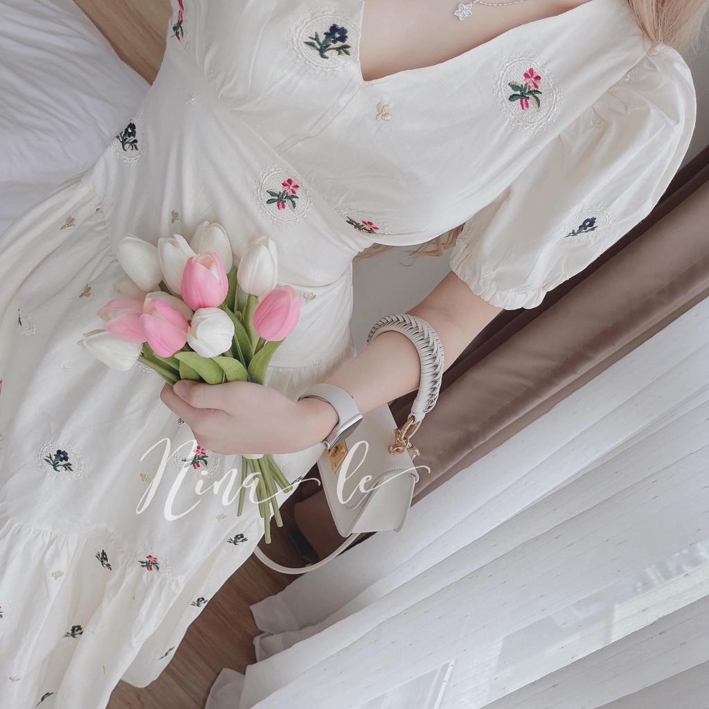 Đầm váy nữ maxi lụa hoa đơn giản, nhẹ nhàng dành cho các tiểu thư đi chơi, đi biển siêu xinh