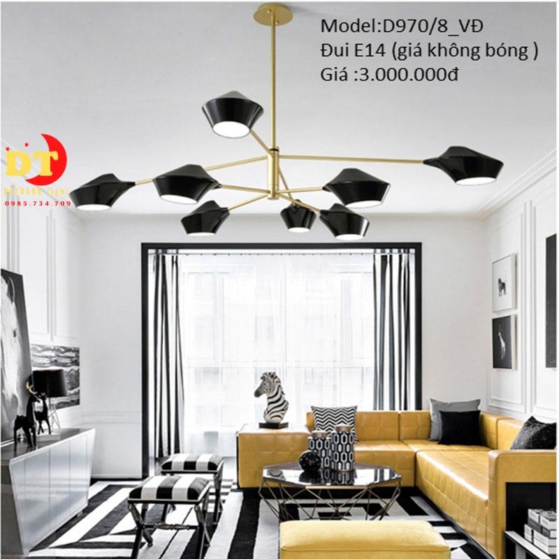 Đèn chùm phòng khách phong cách hiện đại, treo được cả bàn ăn HTLQ