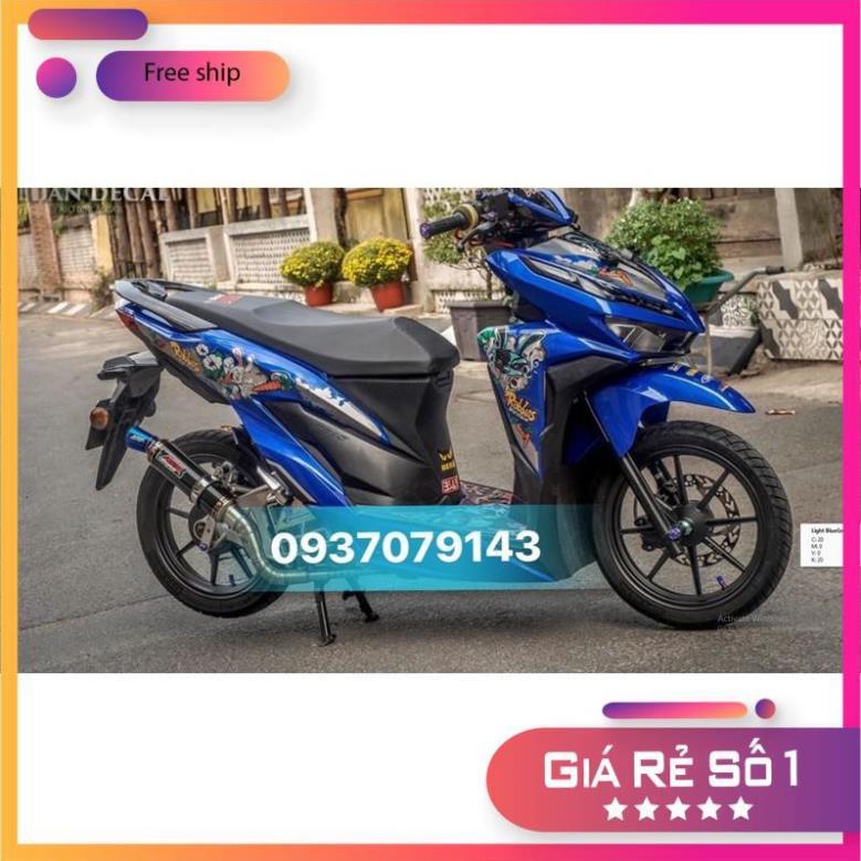 Tem rời dành cho honda Vario con thỏ dán xe xanh