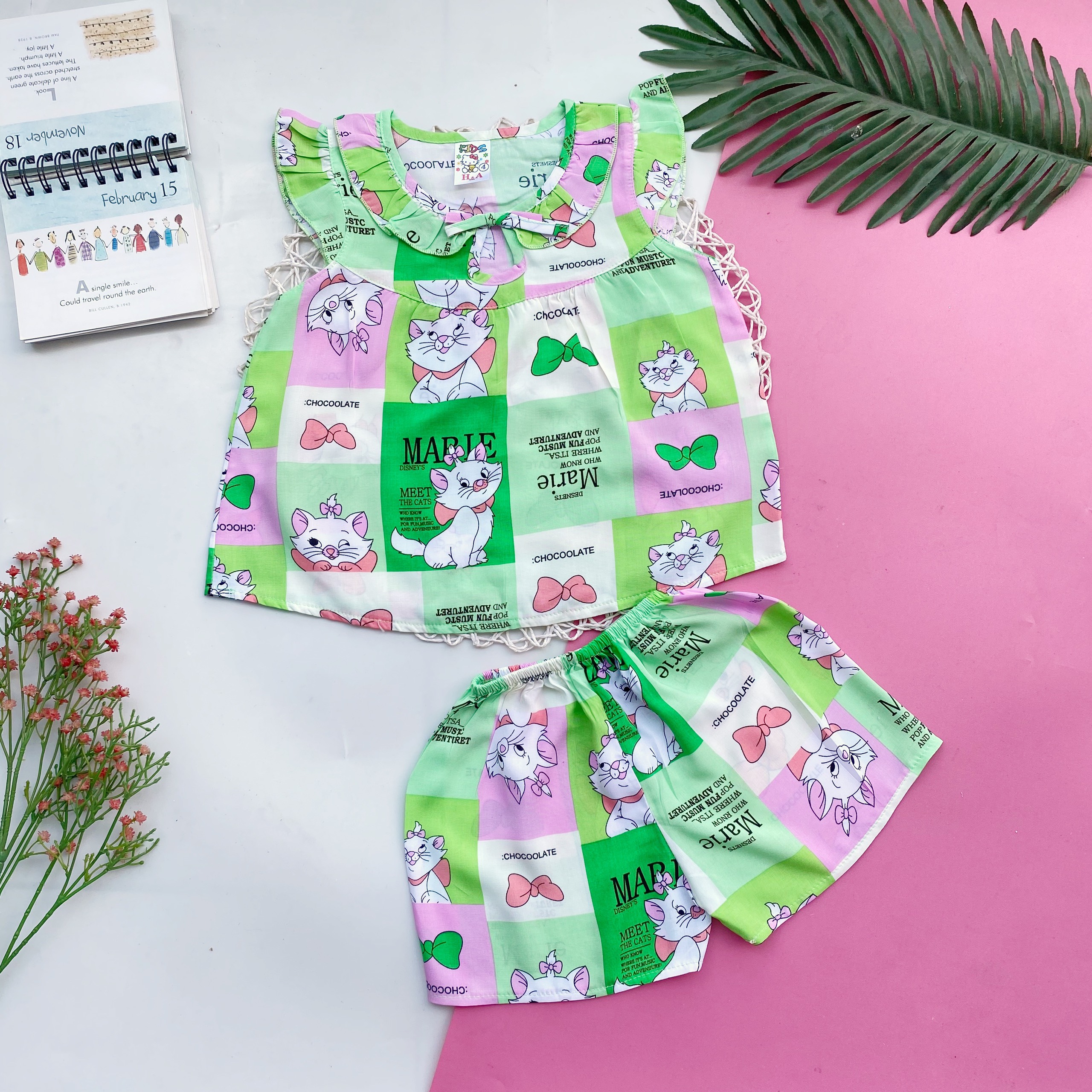 Combo 3 bộ tôn bé gái xinh xắn size 7-9 kg-giao màu ngẫu nhiên