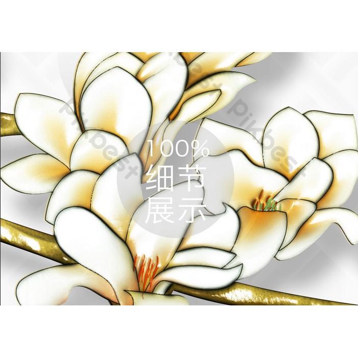 Tranh dán tường Tranh phong thủy hoa cá và bướm xinh tươi, tranh dán tường 3d hiện đại MS1144555