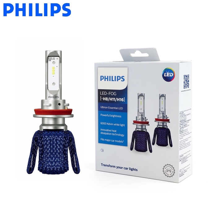 Bóng đèn pha Led siêu sáng 6000K Philips H8/H11/H16 - Hàng nhập khẩu