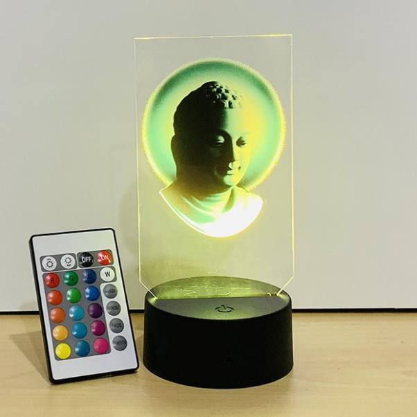 Bộ đèn Led mica in hình Phật nhiều màu Led-17