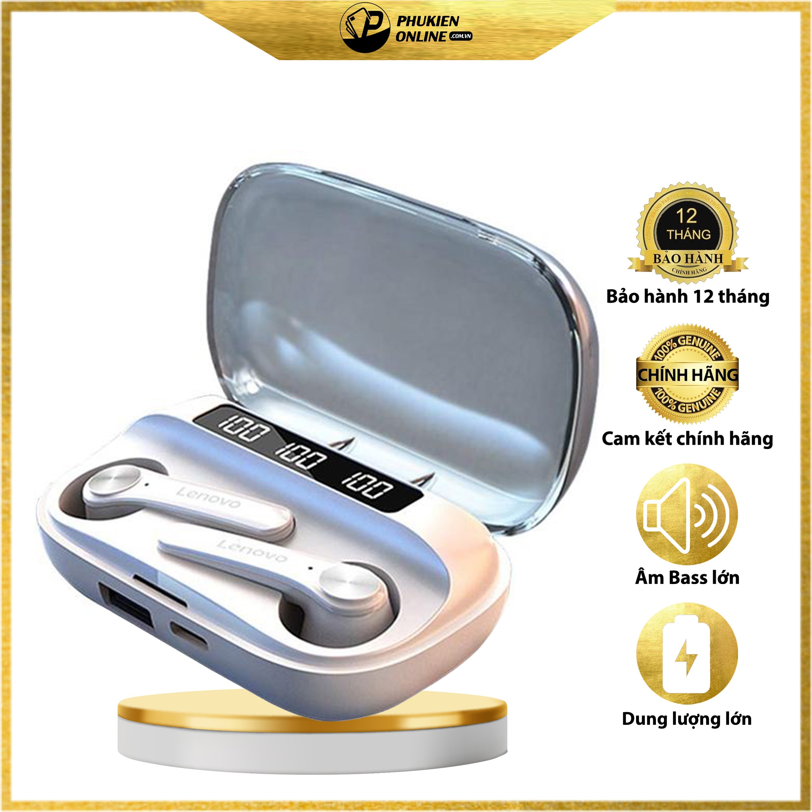 Tai Nghe không Dây Kiêm Sạc Dự Phòng FLOVEME QT81 - Chống nước IPX4 - Chống mồ hôi - Bluetooth V5.1 - Âm thanh 9D - Hàng chính hãng