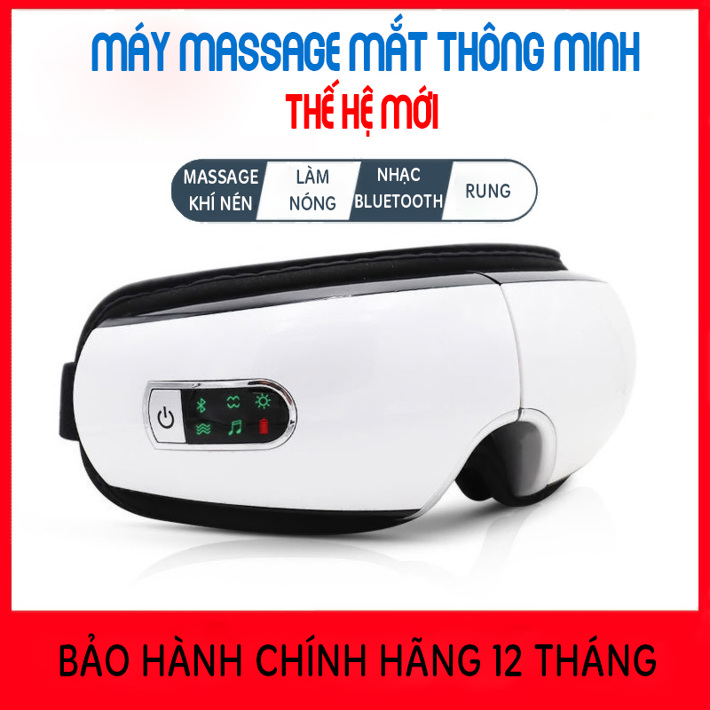 Máy Massage Mắt Thông Minh Eyes Care - Massage Mắt Công Nghê Cao Bằng Túi Khí Đôi, Massage Rung Tần Số - Máy Massage Mắt Tích Hợp Bluetooth Nghe Nhạc - Giảm Mỏi, Khô Mắt, Quầng Thâm