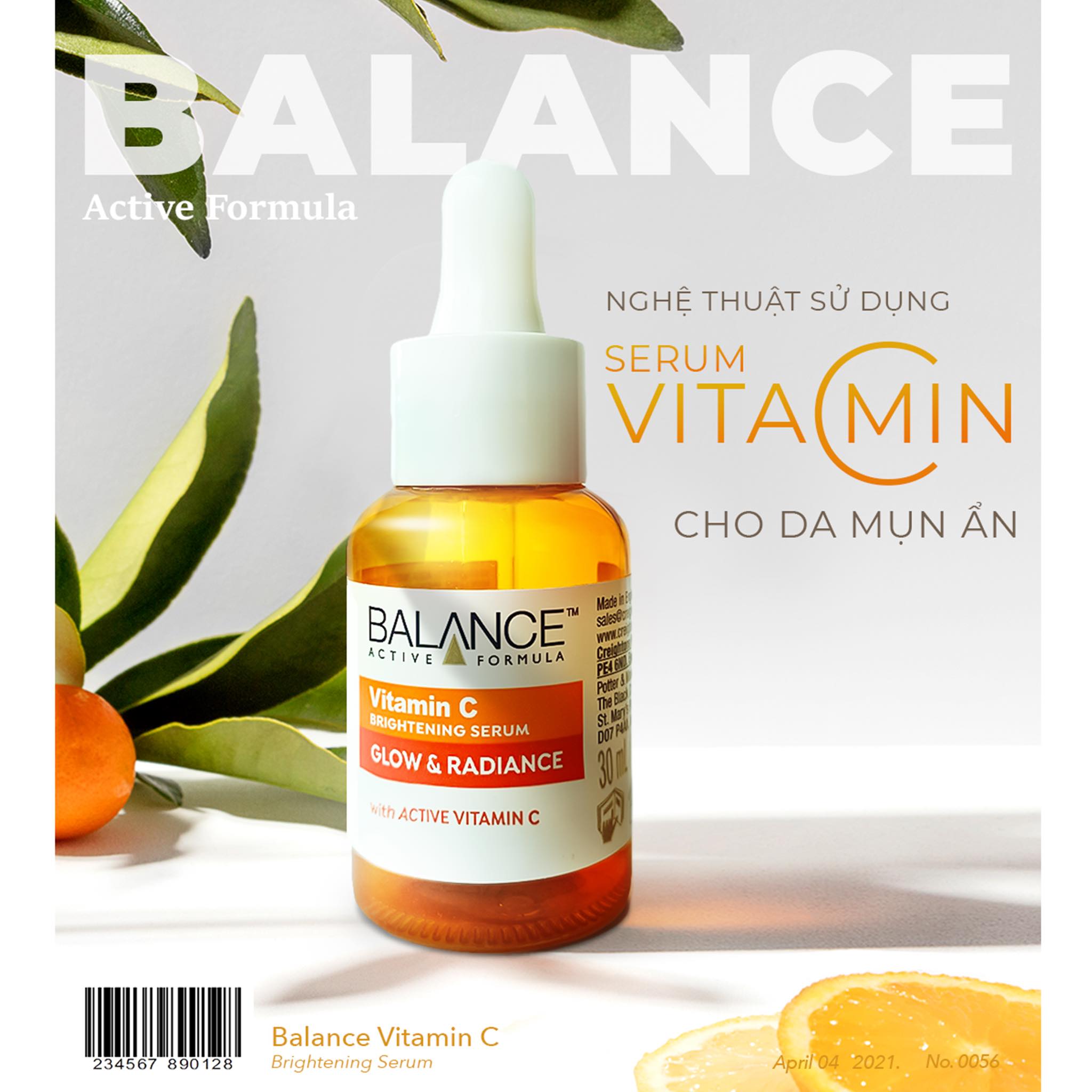 Serum dưỡng da Vitamin C, Hyaluronic, Niacinamide, Gold Collagen Balance Anh giúp sáng da, mờ thâm, dưỡng ẩm, trẻ hóa da - OZ Slim Store