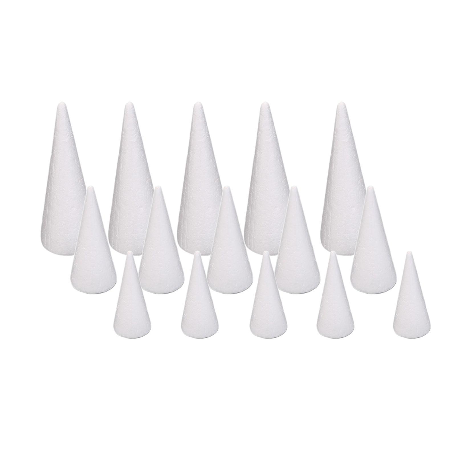 15x Foam Cones for Crafts Christmas Tree Project for Party Table Centerpiece