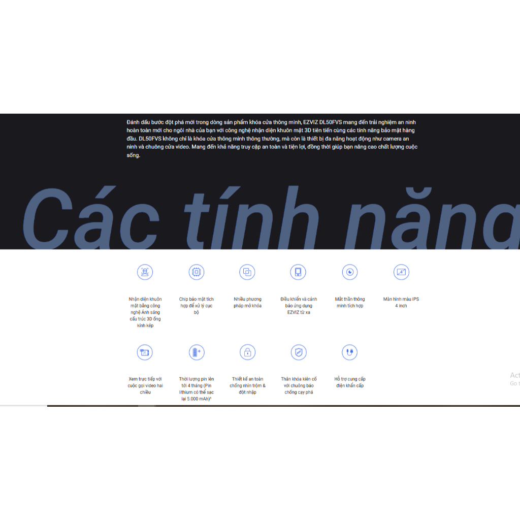 Khóa cửa thông minh nhận diện khuôn mặt EZVIZ DL50FVS - Hàng chính hãng