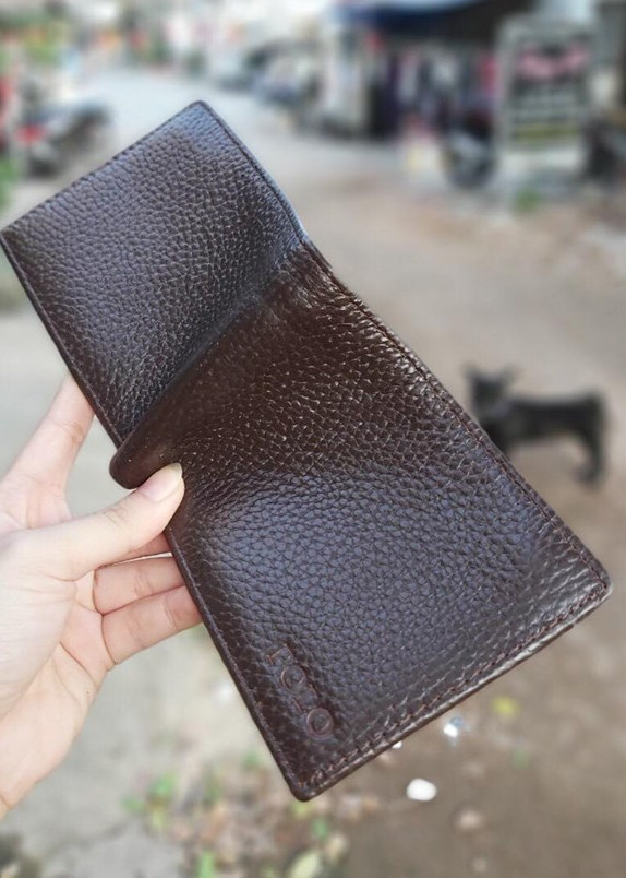 Ví da bò hạt thật 100% phong cách cổ điển