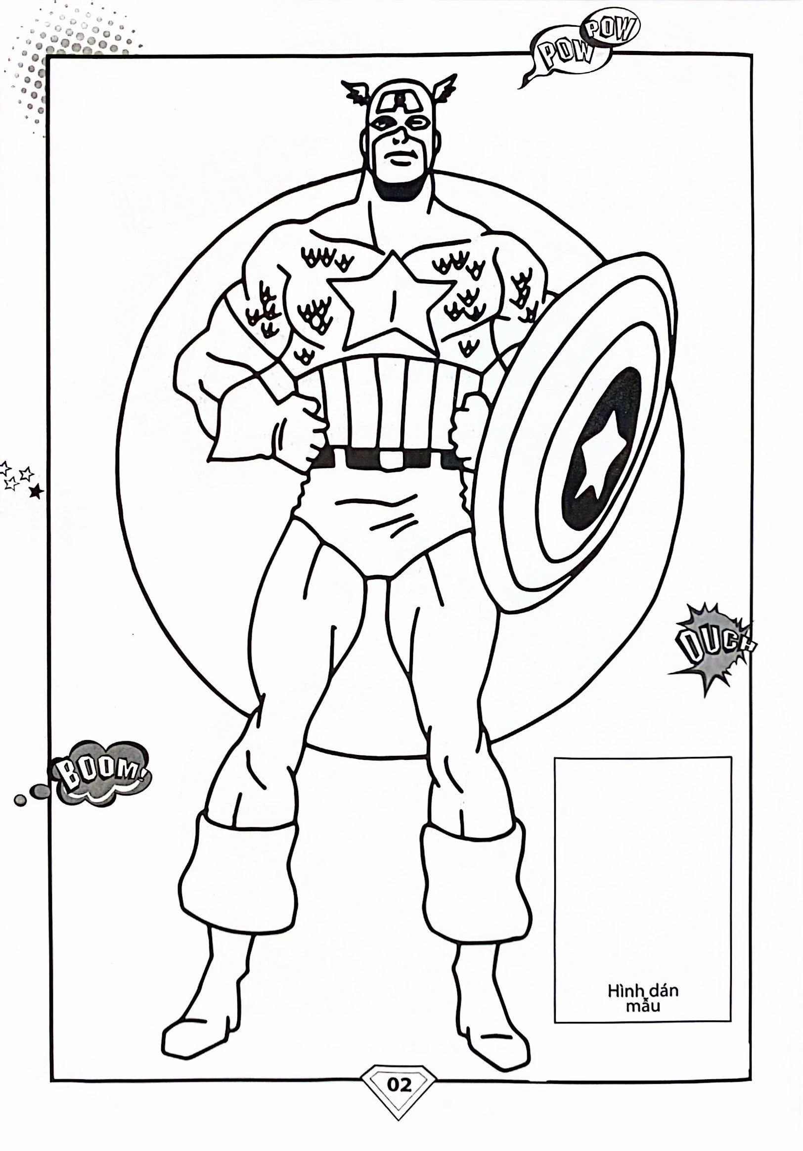 Dán hình và tô màu SUPERHERO CAPTAIN AMERICAN  (Bìa Mềm)