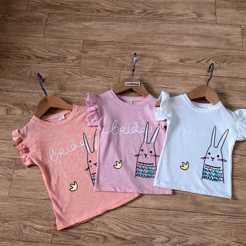 Áo tay bèo cho bé gái, áo tai thỏ cho bé gái,áo phông cho bé gái chất cotton giãn 4 chiều CiZi.shop