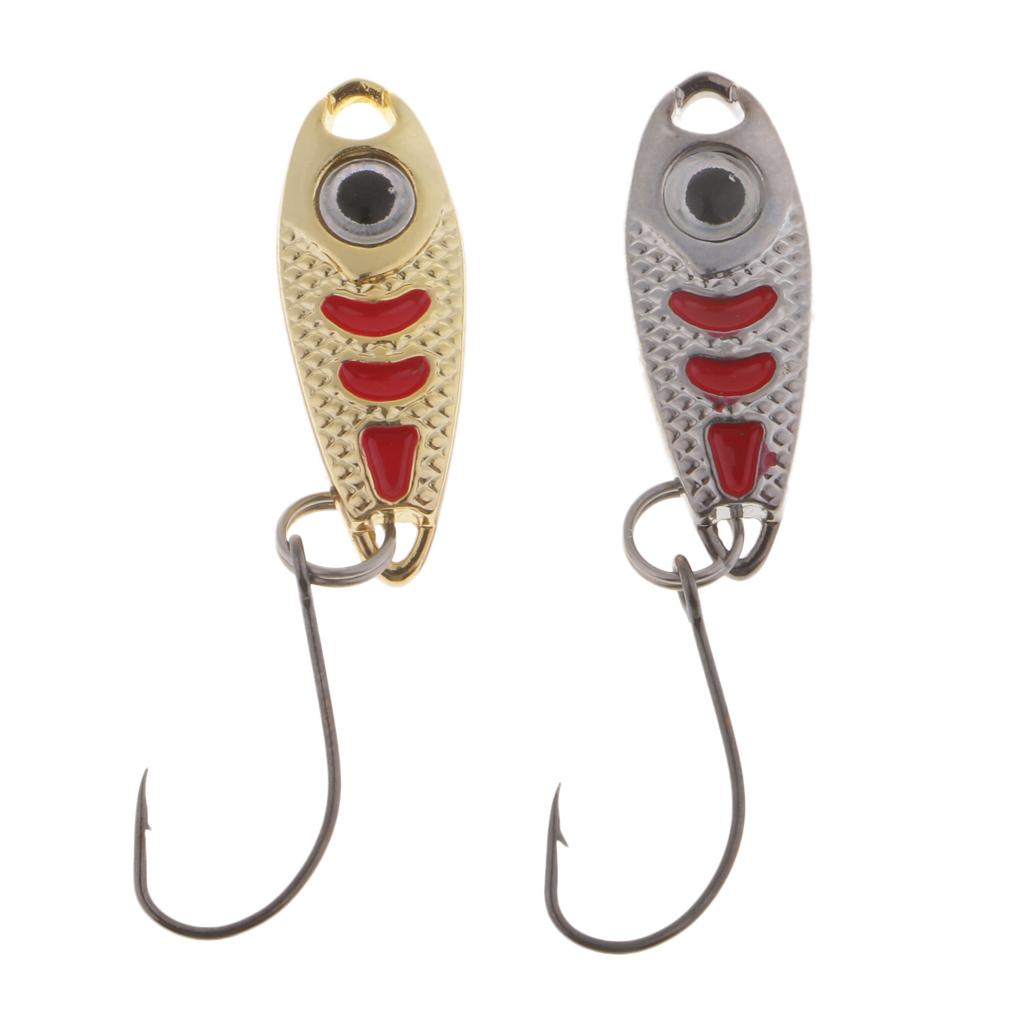 2Pcs Metal Spoons Fishing Lures Hard Sequins Baits with Single Hook