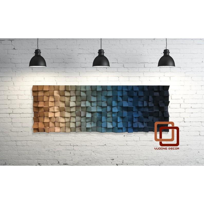 Tranh gỗ trang trí 3D GRADIENT HIỆN ĐẠI (Wood mosaic) - KÍCH THƯỚC 30x80cm