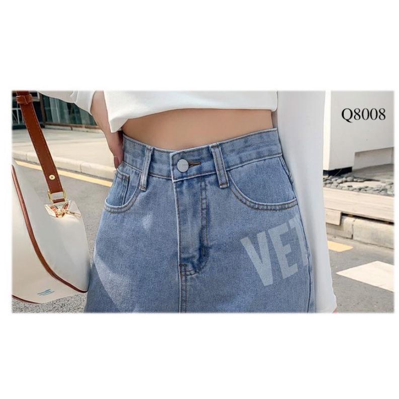 Quần Jeans Nữ In Chữ Q8008