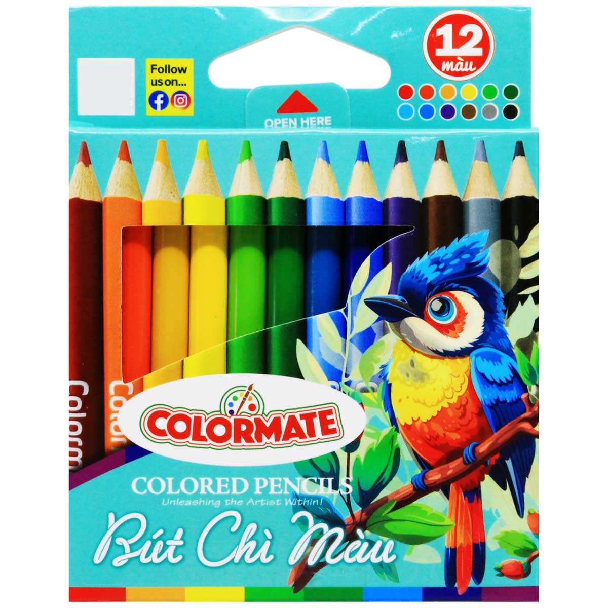 Colormate - Hộp Giấy 12 Cây Bút Chì Màu Ngắn