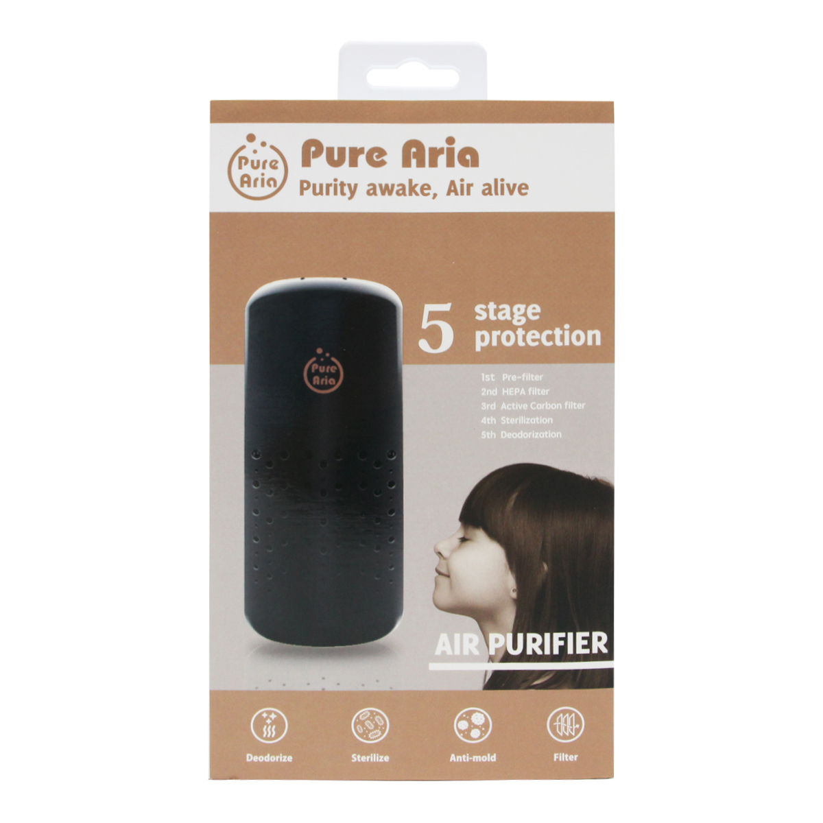 Máy Lọc Không Khí AIR-Q Pure Aria Q58-1 Màu Đen