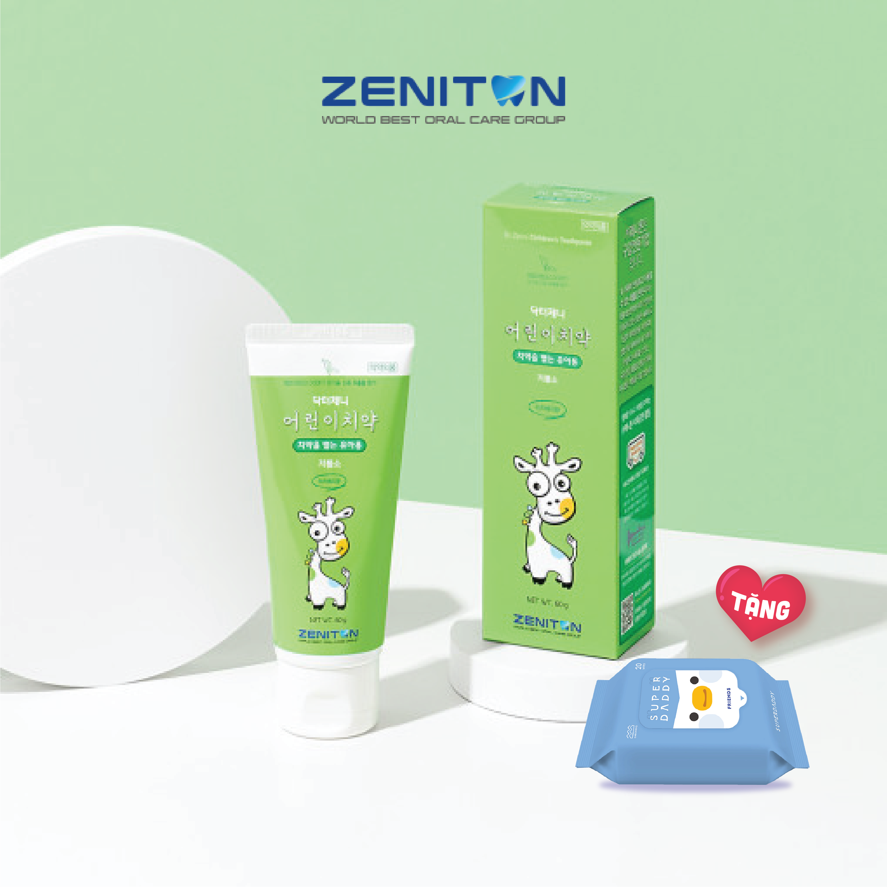 Kem đánh răng trẻ em có Flouride Dr.Zenni cho bé 3-6 tuổi
