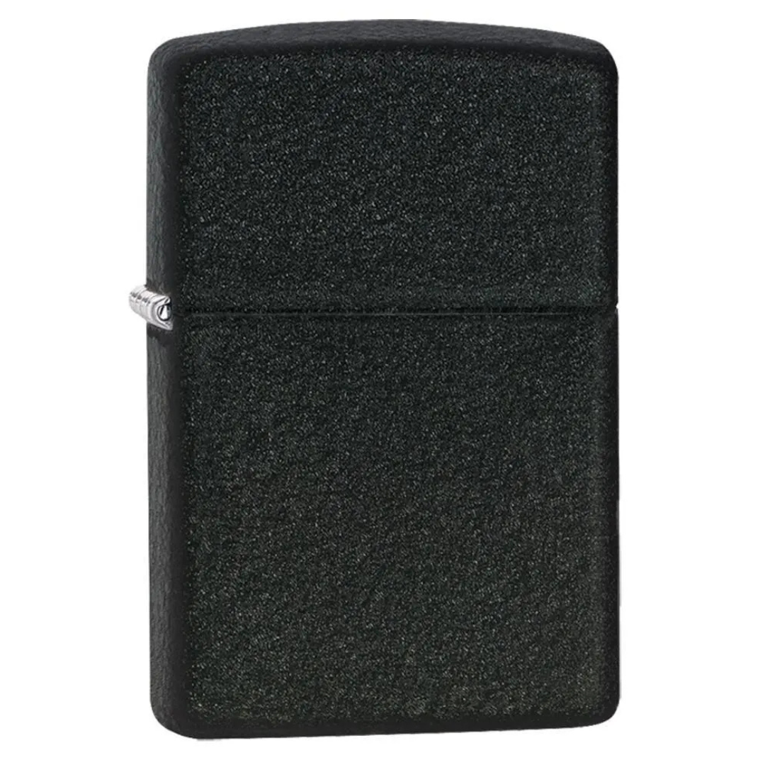 Bật Lửa Zippo Chính Hãng Mỹ Black Crackle 236 Đen Nhám Sần Cầm Chắc Tay