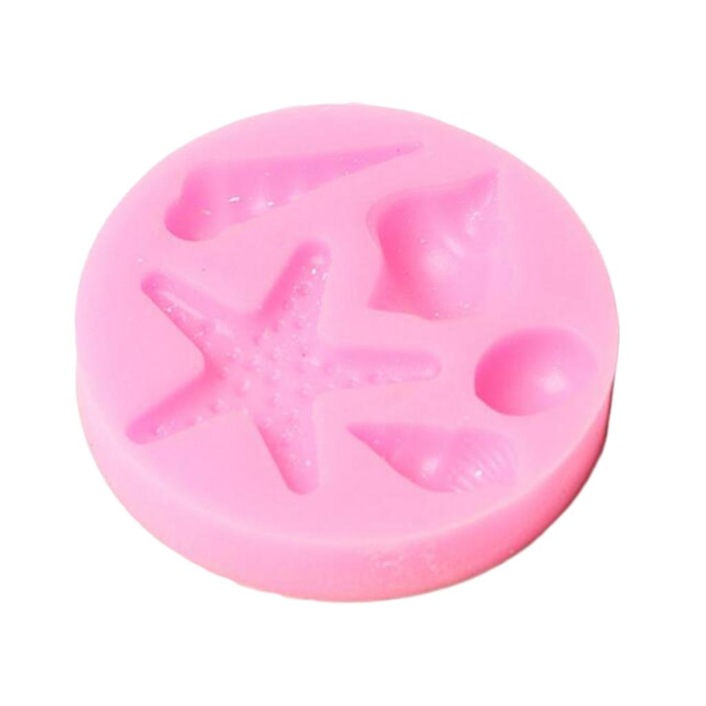 3D Chocolate Cake Mold Conch Starfish Mould Silicone Baking Tool Sugar Craft