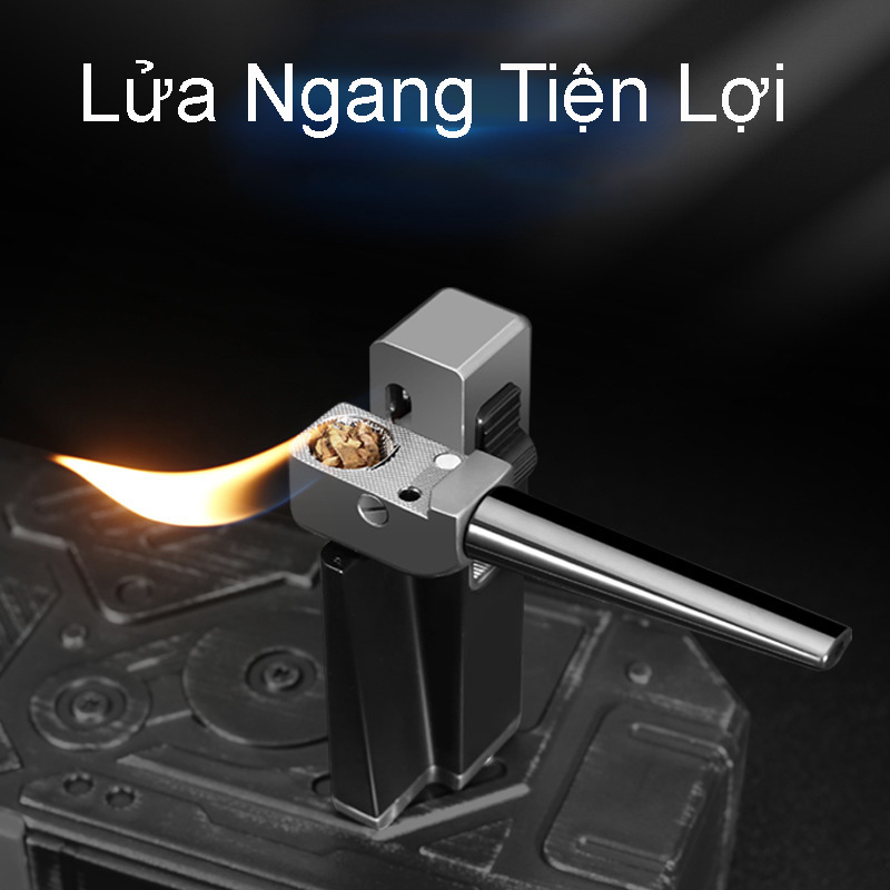 Hộp Quẹt Bật Lửa Gas 1 Tia Lửa Ngang Jobon ZB-7002 Kiêm Tẩu Thuốc La Sợi Nhỏ Gọn Tiện Lợi + Tặng Kèm Dụng Cụ Chỉnh To Nhỏ Lửa