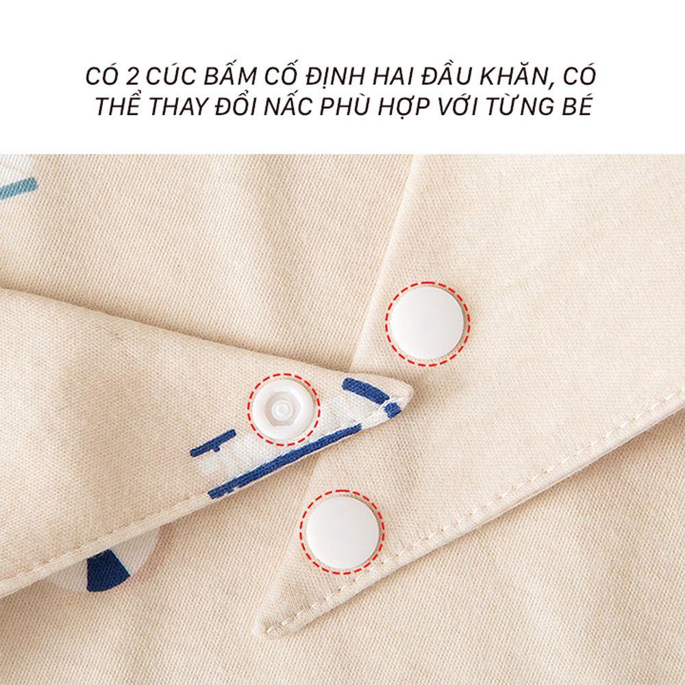 Khăn yếm tam giác cho bé chất liệu Cotton 2 lớp có cúc bấm màu sắc đáng yêu