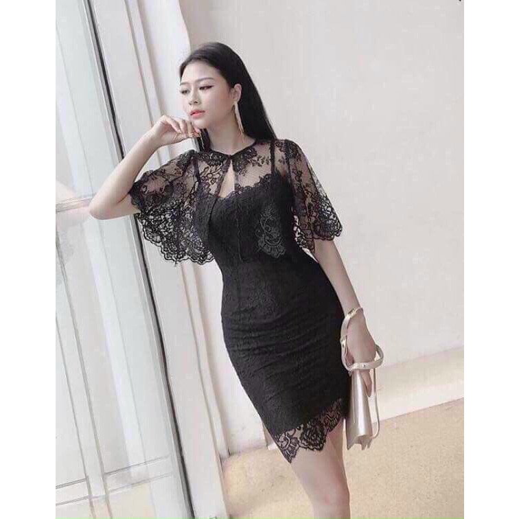 Đầm nữ ren kèm áo khoác