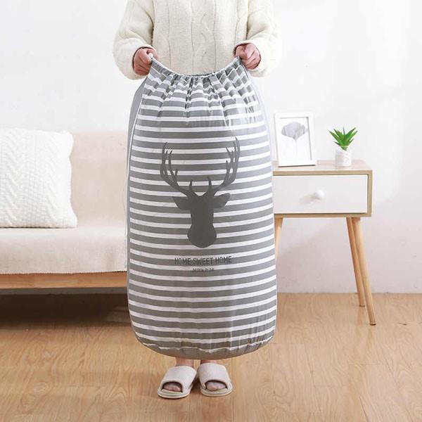 Túi đựng chăn màn quần áo đa năng chống ẩm xuất Nhật dây rút 85x40cm