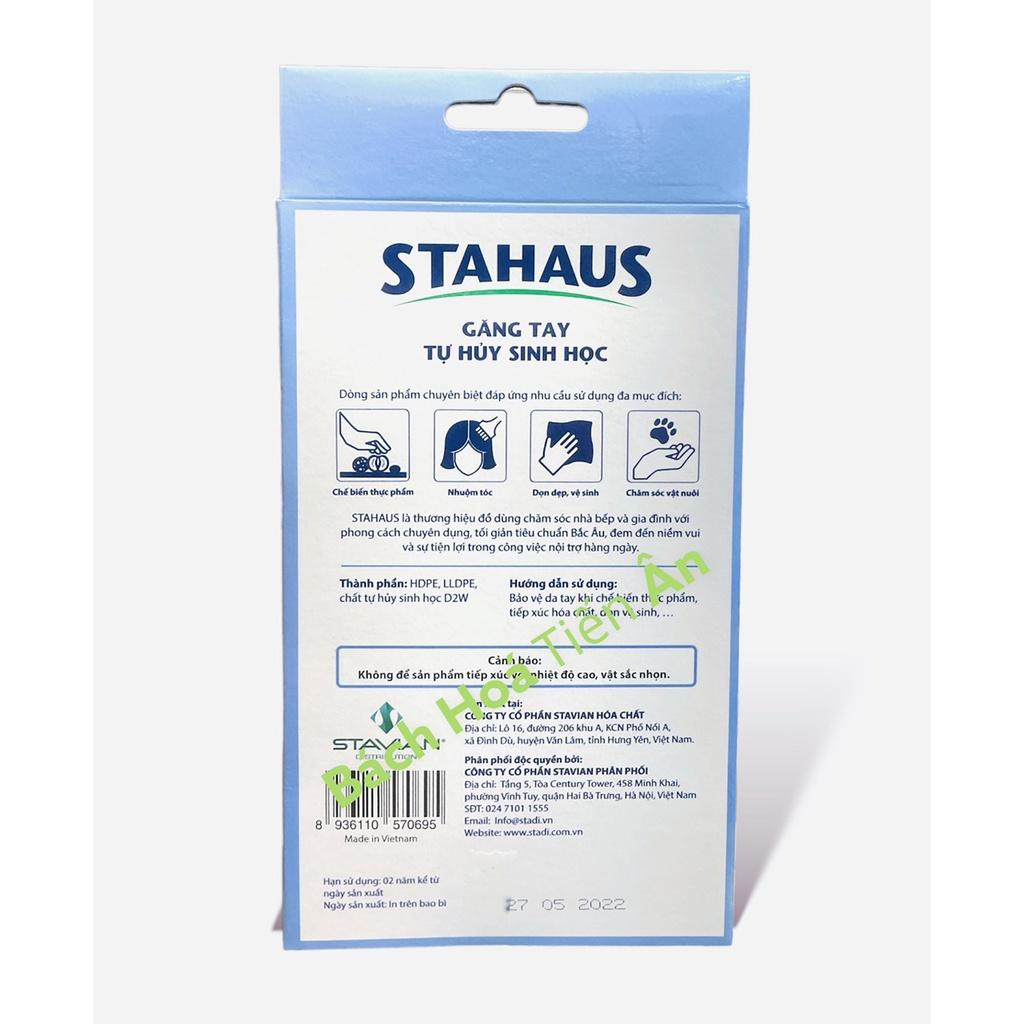 Găng Tay Tự Hủy Sinh Học STAHAUS hộp 100 cái size L- đa dụng- dầy dai- không trơn trược