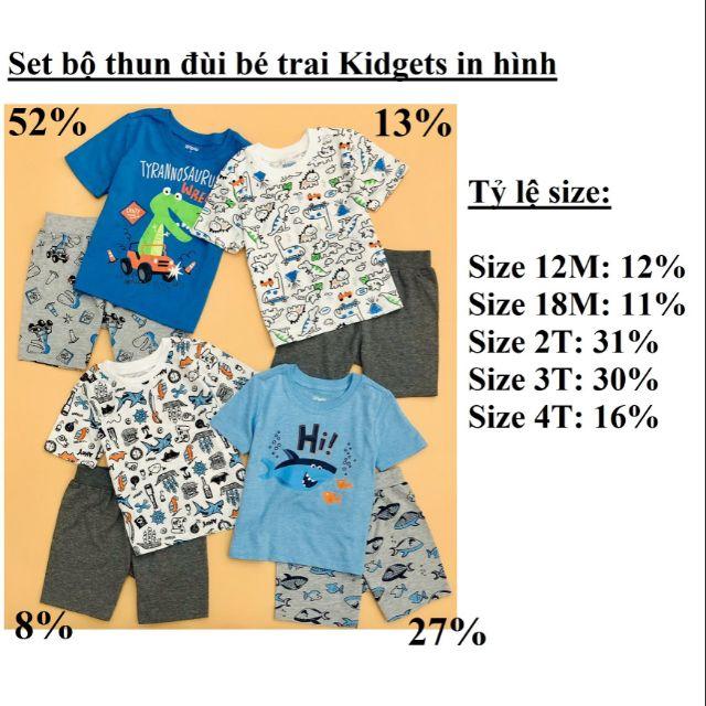 Set bộ thun đùi bé trai mềm mát, thấm hút mồ hôi