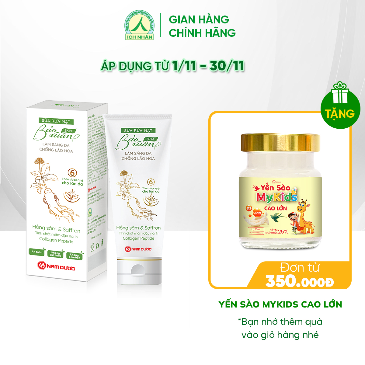 Xịt rửa tay Ích Nhân dịu nhẹ, an toàn, diệt vi khuẩn, khử mùi hôi