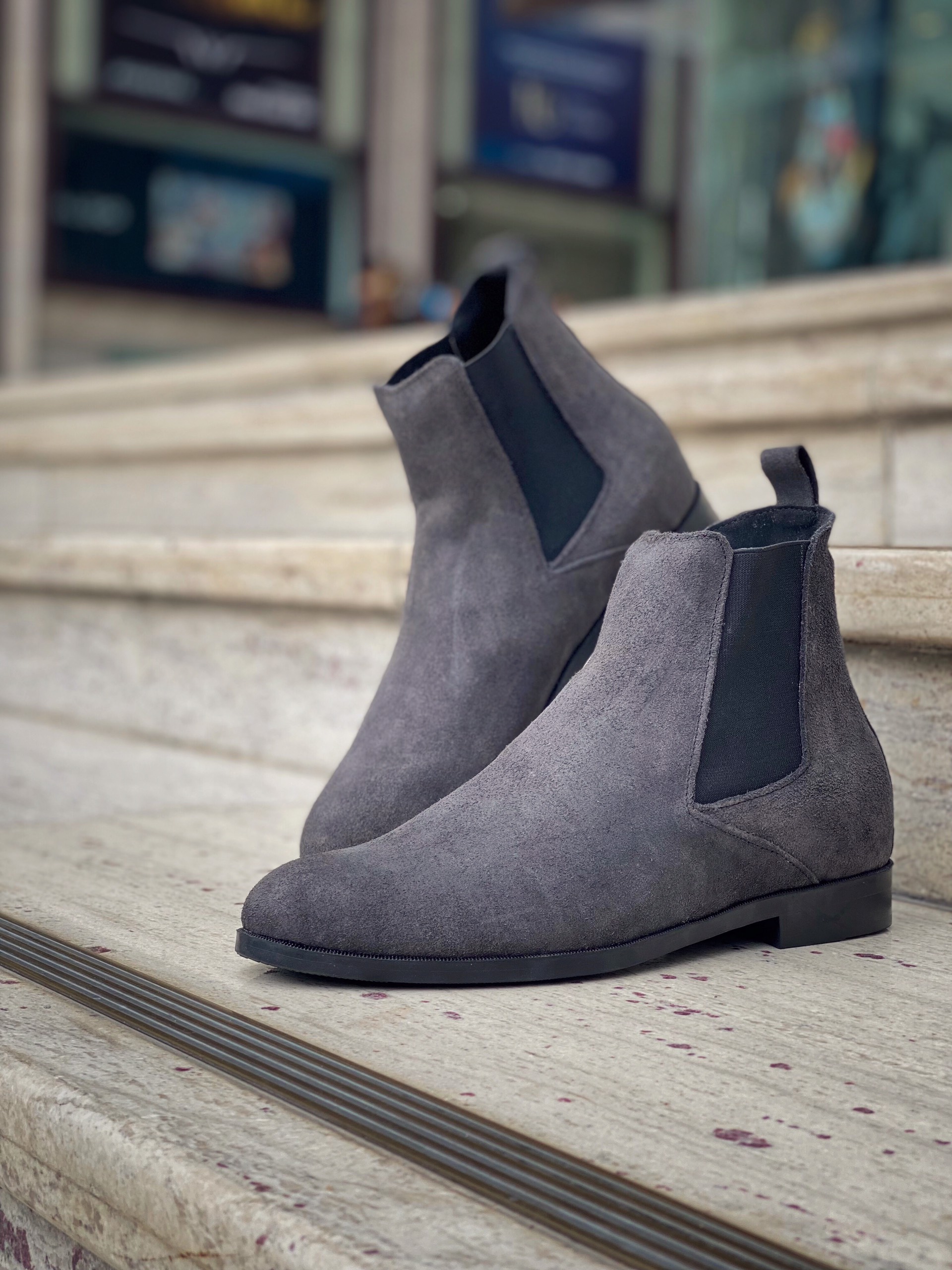 Giày bốt nam chelsea boot da bò lộn 2H - 47