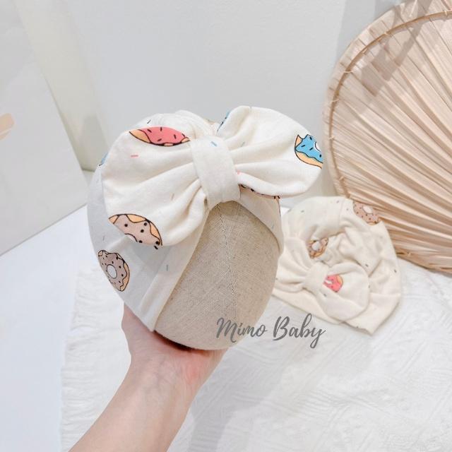 Mũ turban họa tiết bánh donut dễ thương cho bé MTB89 Mimo Baby