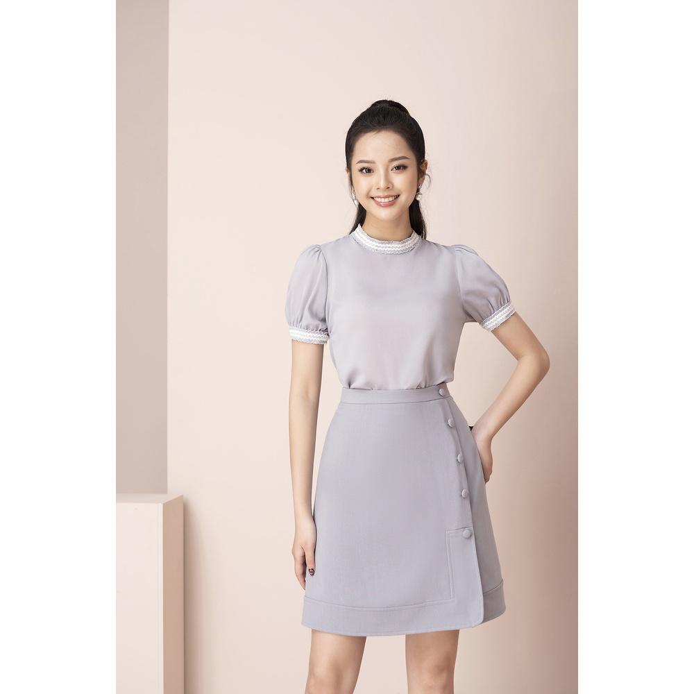 Áo Sơ Mi Thiết Kế Nữ Cao Cấp LUPERI LFSM1204 Dáng Suông, Bo Tay, Cổ Tròn, Phù Hợp Với Nhiều Loại Trang Phục