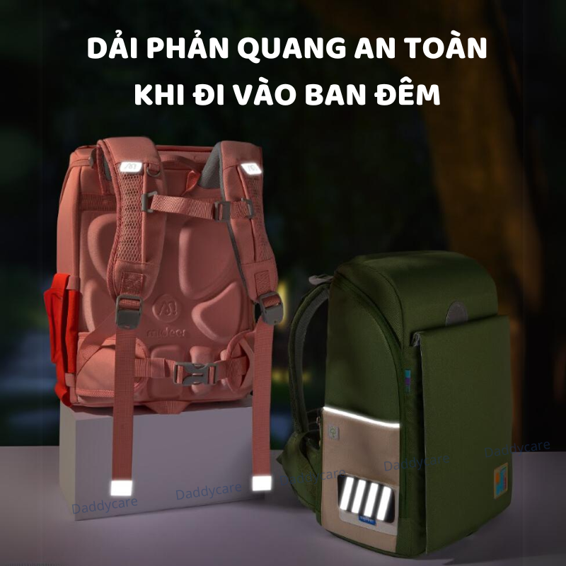Balo đi học cặp chống gù Mideer 3D Waist Relief Backpack , siêu nhẹ tiêu chuẩn châu Âu