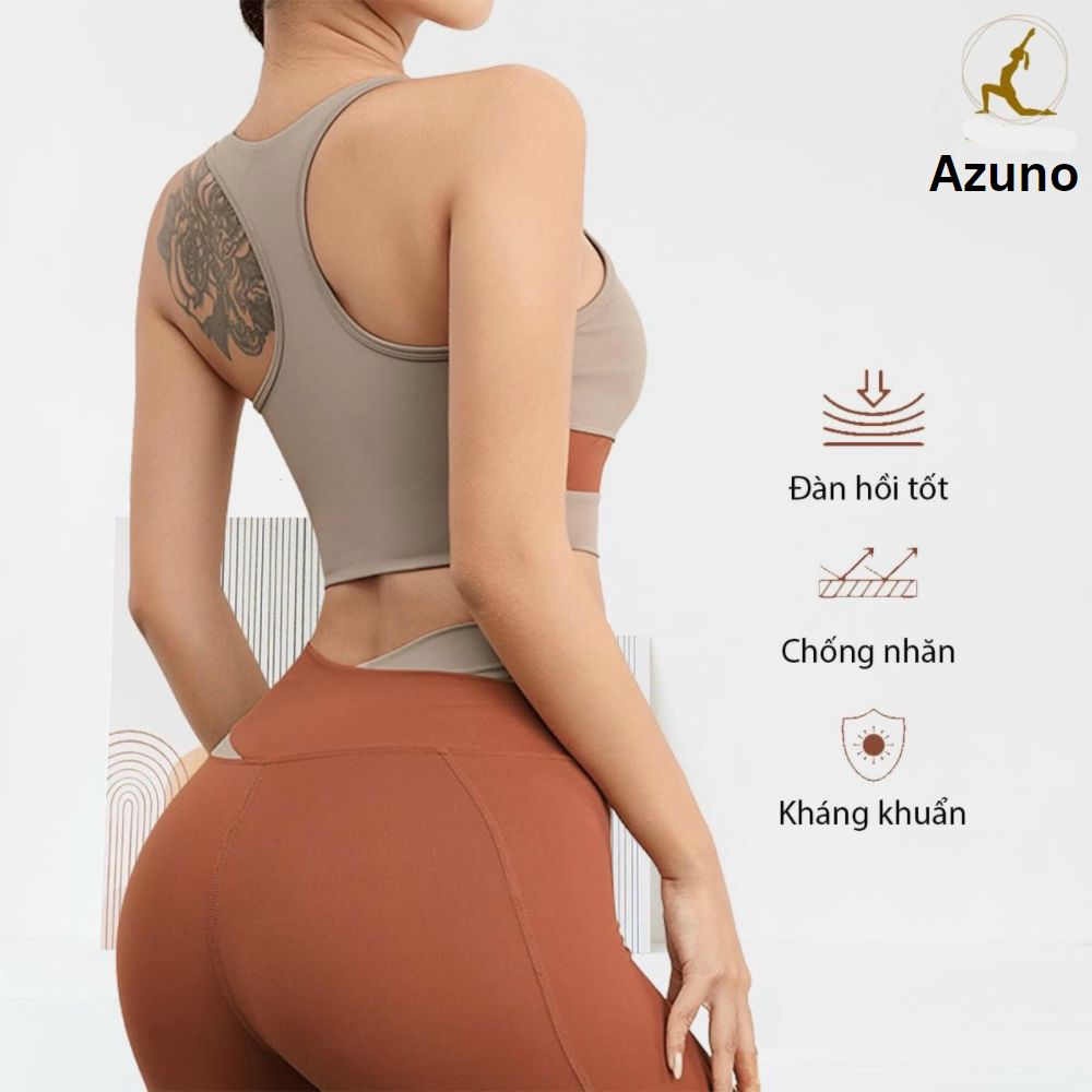 Bộ Đồ Tập Gym, Yoga, Aerobic, Áo Bra, Quần Legging Dài Azuno AT01 Cao Cấp Cho Nữ