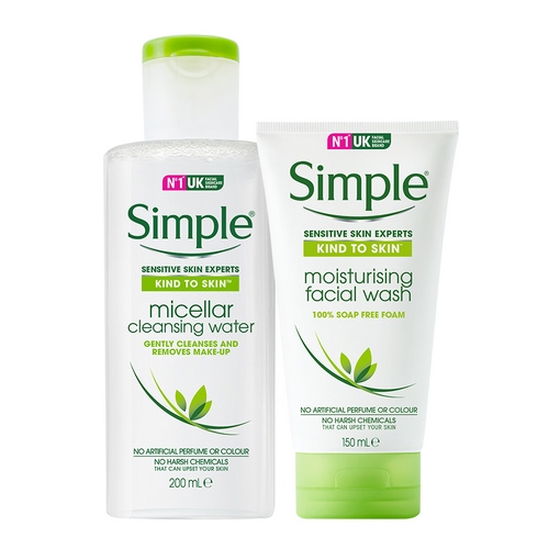 Conbo Sữa rửa mặt Simple Moisturising Facial 150ml + Nước Tẩy Trang Simple Micellar Water 200ml