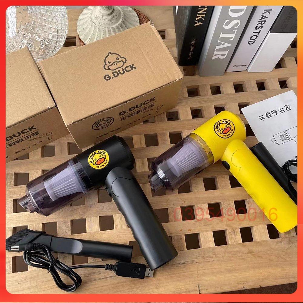 Máy Hút Bụi Vịt Vàng Mini Cầm Tay Không Dây Gduck sạc tích điện công suất 120W hút bụi giường
