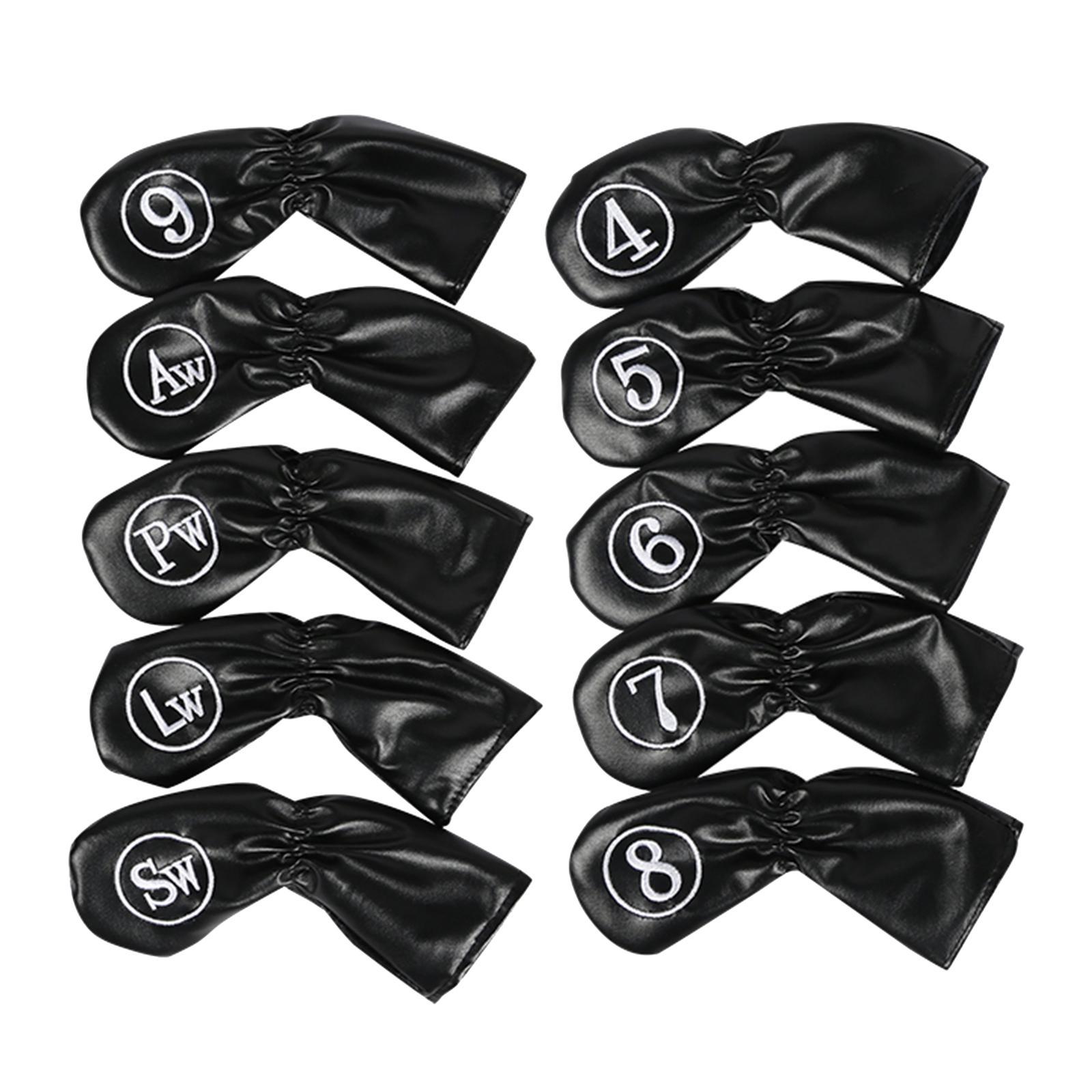 10x Golf Iron Covers Set Protector Golf Wedges Headcovers Golf Club Headcovers with Number Tags for Display Golfer Putters Golfers Women Men